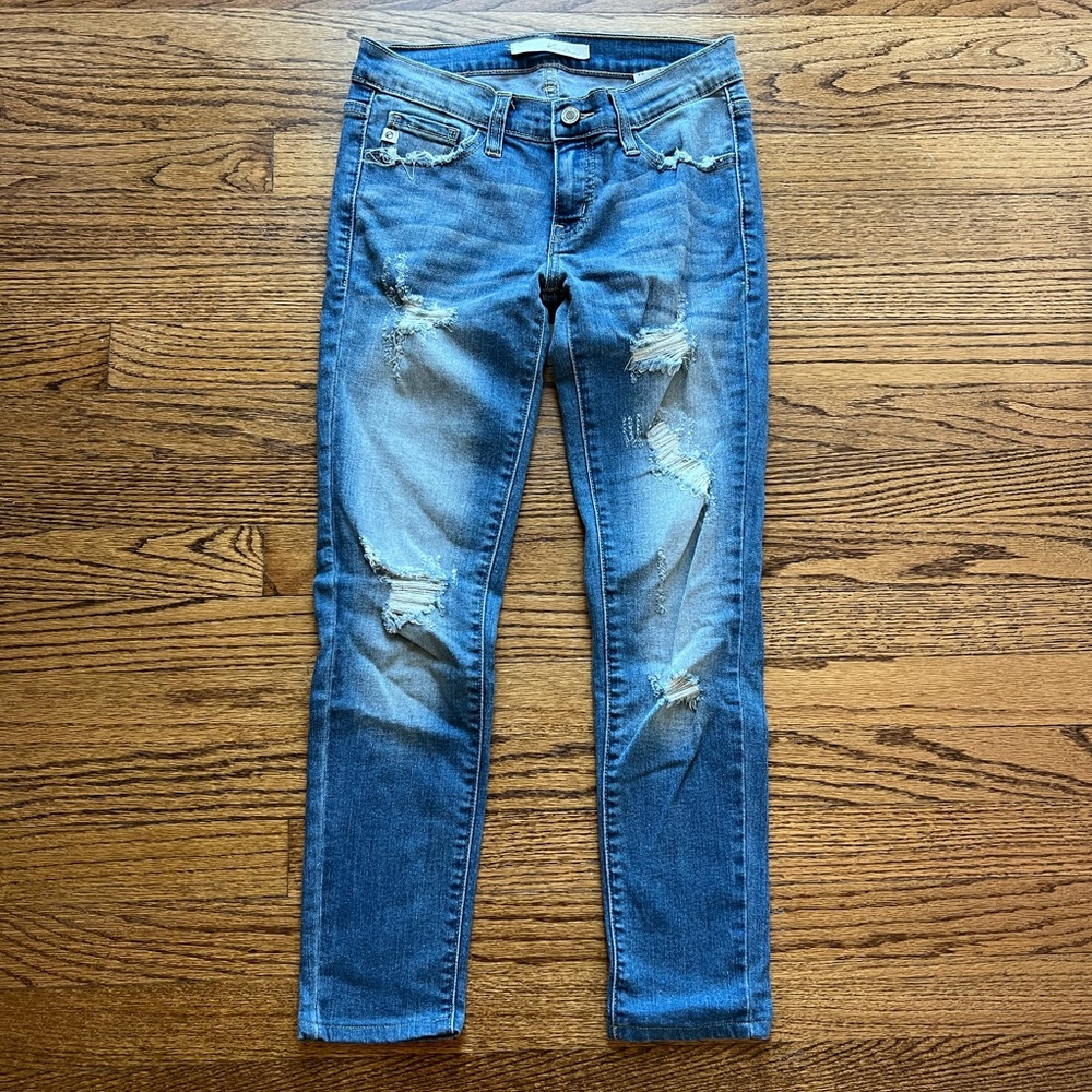 KanCan Low Rise Destroyed Ripped Skinny Jeans Size 1 Size 24